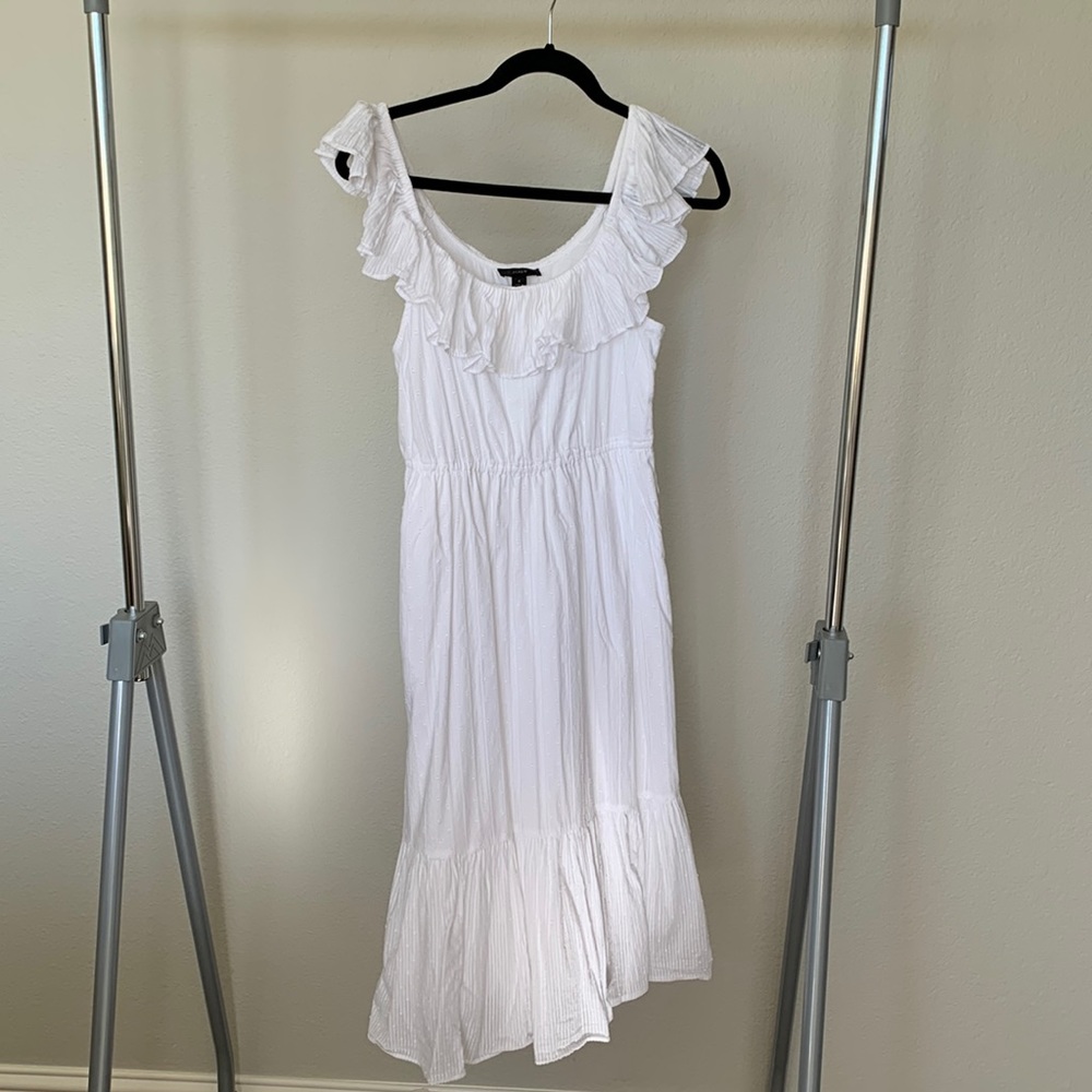 MOVING SALE! J Crew White Eyelet Midi Off Shoulder Dress - Size 4